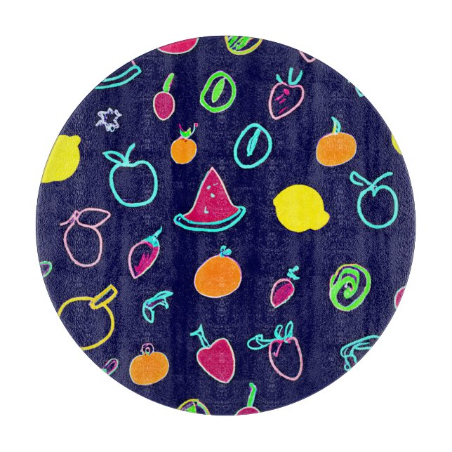 Colourful Fruit Fantasia Design Cutting Board (Front)