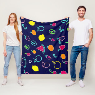 Colourful Fruit Fantasia Design Fleece Blanket