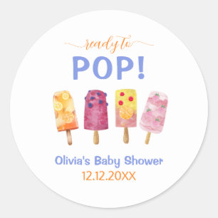 Colourful Fruit Ice Cream Popcicle Baby Shower  Classic Round Sticker
