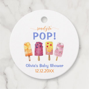 Colourful Fruit Ice Cream Popcicle Baby Shower Favour Tags