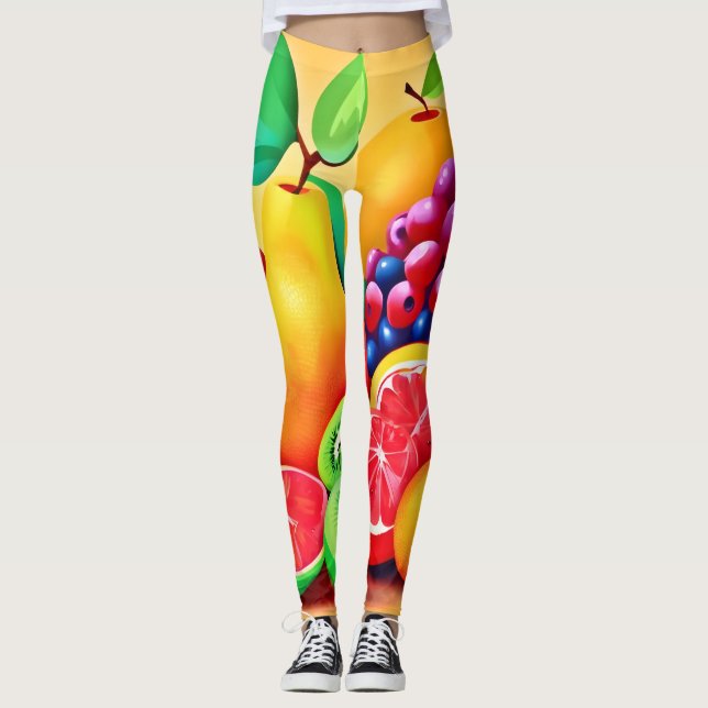 Colourful Fruit Medley Leggings (Front)