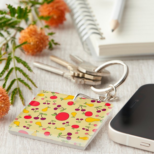 Colourful Fruit Pattern Apples Cherries and Pears  Key Ring (Creator Uploaded)