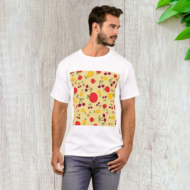 Colourful Fruit Pattern Apples Cherries and Pears  T-Shirt (Creator Uploaded)