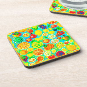 Colourful Fruit Pattern. Buy Now  Coaster