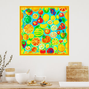 Colourful Fruit Pattern. Buy Now Poster