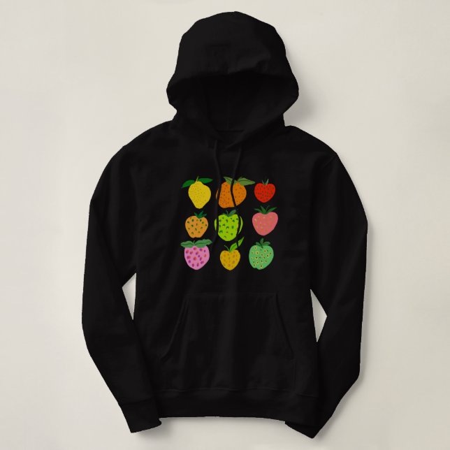 Colourful fruit pattern hoodie (Design Front)