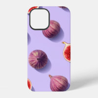 Colourful fruit pattern of fresh figs on purple pa