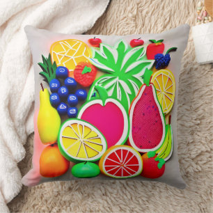 Colourful Fruit Pop Art Cushion