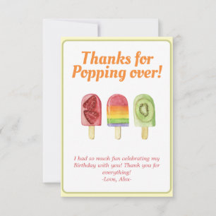 Colourful Fruit Popsicle Summer  Thank You Card