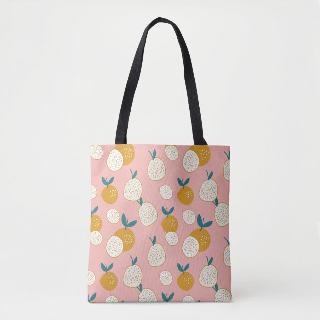 Colourful fruit, seamless background pattern. tote bag (Front)