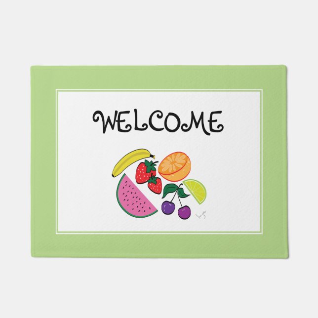 Colourful Fruit Summer, Fun, Cool Doormat (Front)