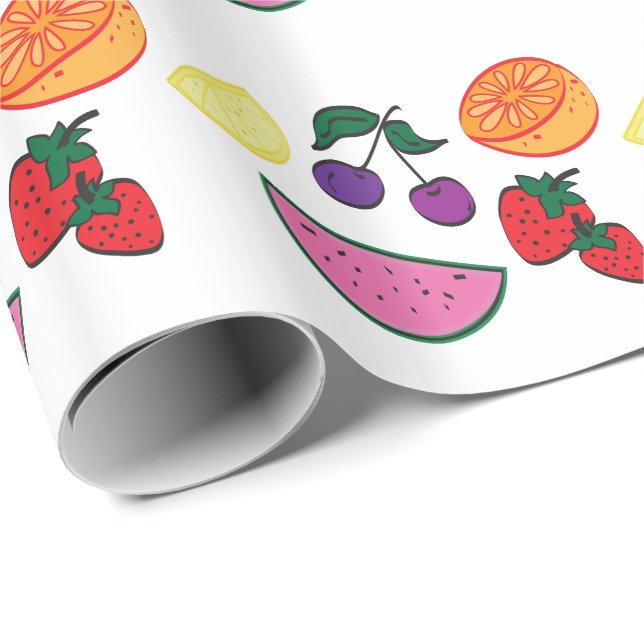 Colourful Fruit Summer Pattern, Cool Wrapping Paper (Roll Corner)