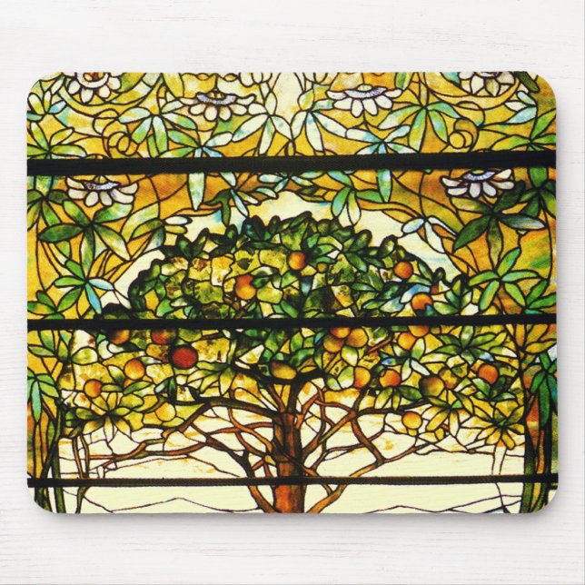 Colourful Fruit Tree by Louis Tiffany Mouse Pad (Front)