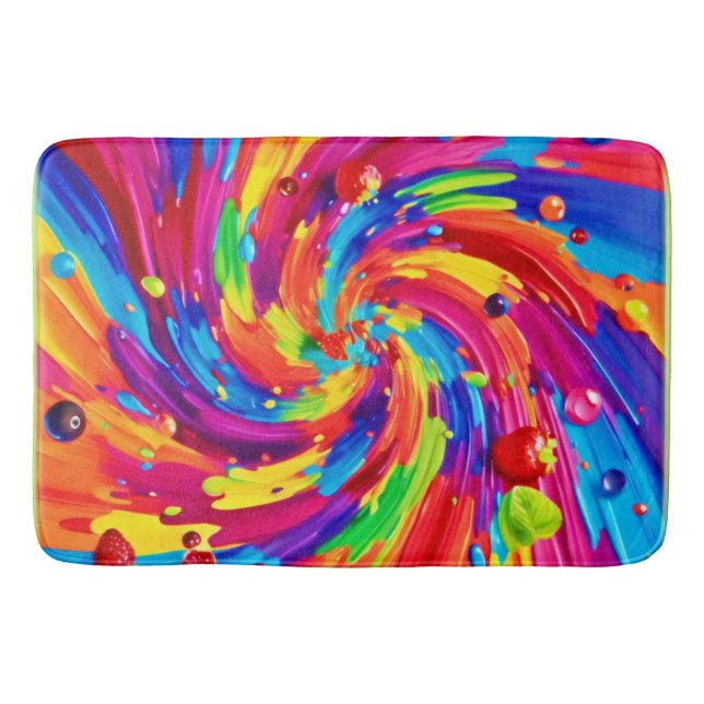 Colourful Fruit Vortex Bath Mat (Front)