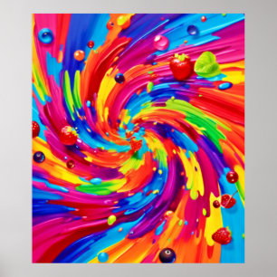 Colourful Fruit Vortex Poster