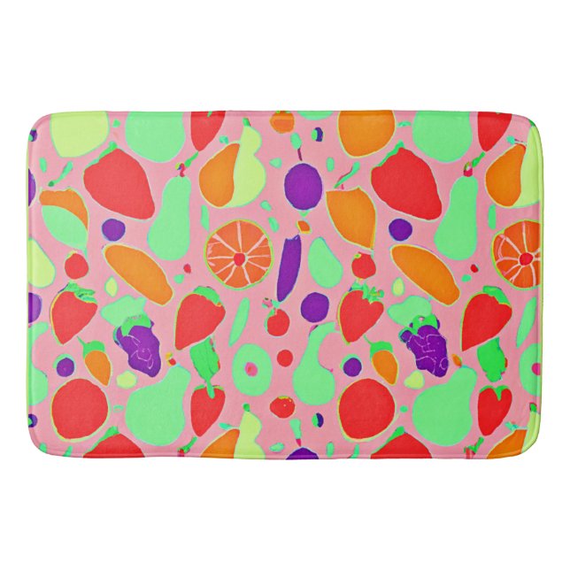 Colourful Fruitful Spectrum Pattern Bath Mat (Front)