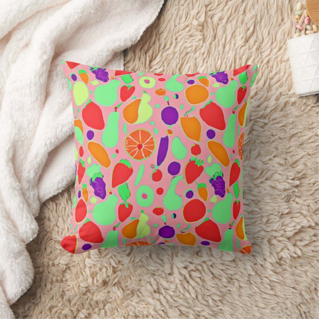 Colourful Fruitful Spectrum Pattern Cushion (Blanket)
