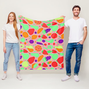 Colourful Fruitful Spectrum Pattern Fleece Blanket