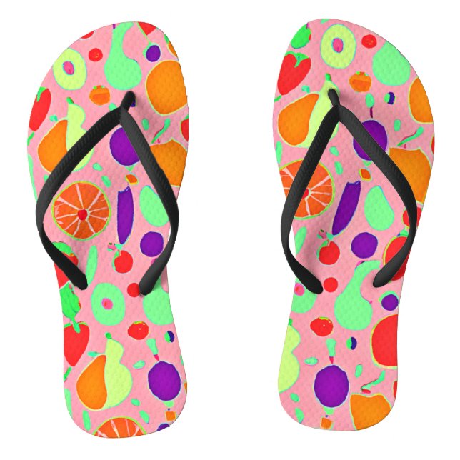 Colourful Fruitful Spectrum Pattern Thongs (Footbed)