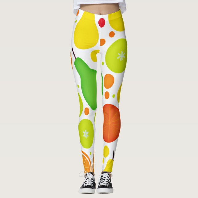 Colourful Fruitful Vibrance Pattern Art Leggings (Front)
