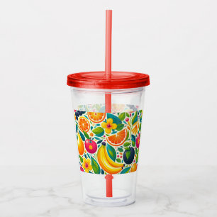 Colourful fruits acrylic tumbler