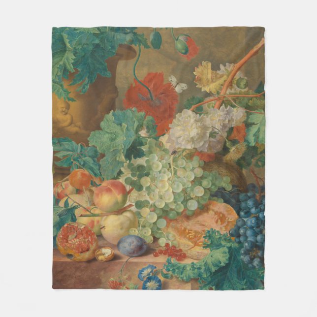 Colourful Fruits And Vegetables Fleece Blanket (Front)