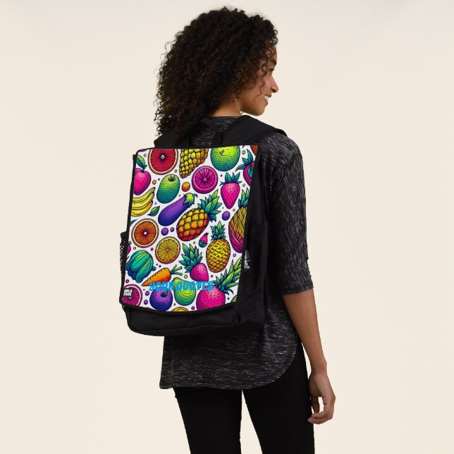Colourful Fruits and Vegetables Pattern  Backpack (Worn)
