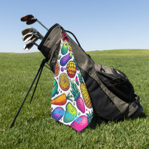 Colourful Fruits and Vegetables Pattern  Golf Towel