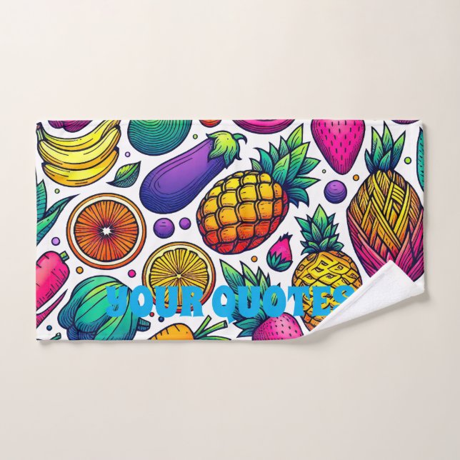 Colourful Fruits and Vegetables Pattern  Hand Towel (Hand Towel)