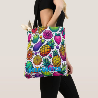 Colourful Fruits and Vegetables Pattern  Tote Bag