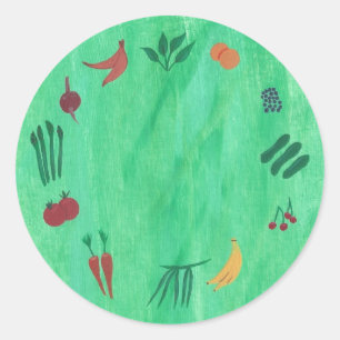 Colourful Fruits and Vegetables Stickers
