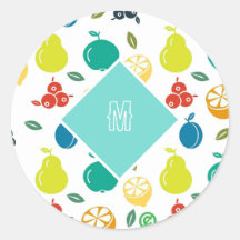 Colourful Fruits Custom Monogram Simple