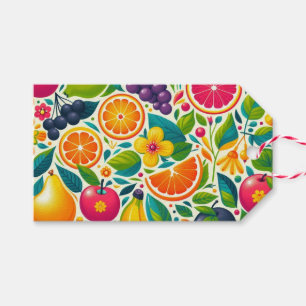 Colourful fruits gift tags