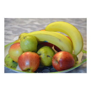 colourful fruits image print. Banana, apples, Photo Print