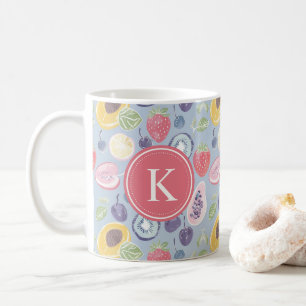 Colourful  Fruits  Monogram Spring Pattern Coffee Mug