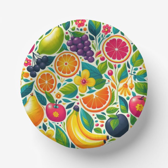Colourful fruits  paper plate (Front)