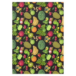 Colourful Fruits Pattern 01.b Black BG Tablecloth
