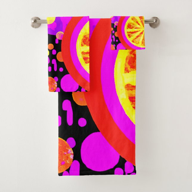 Colourful Fruits Pattern Bath Towel Set (Insitu)