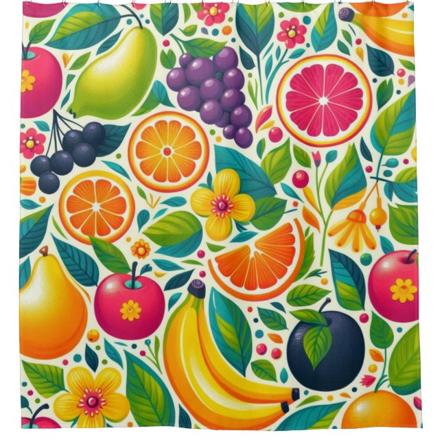 Colourful fruits  shower curtain (Front)