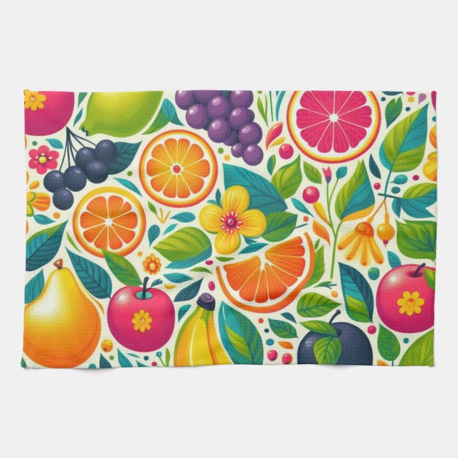 Colourful fruits  tea towel (Horizontal)