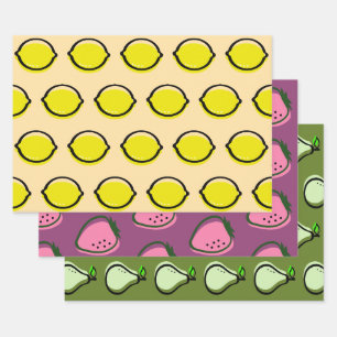 Colourful Fruits Tutti Frutti Gifts Wrapping Paper Sheet