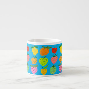 Colourful fruity pattern bone china mug