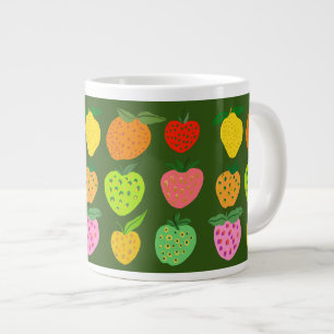 Colourful fruity pattern giant coffee mug