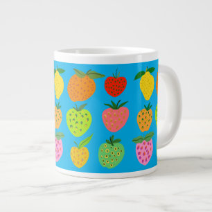 Colourful fruity pattern giant coffee mug