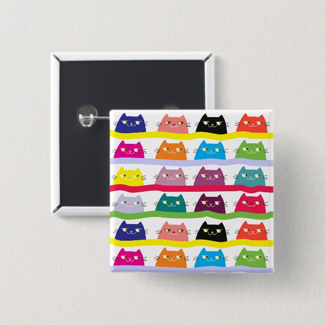 Colourful Fun 15 Cm Square Badge (Front & Back)