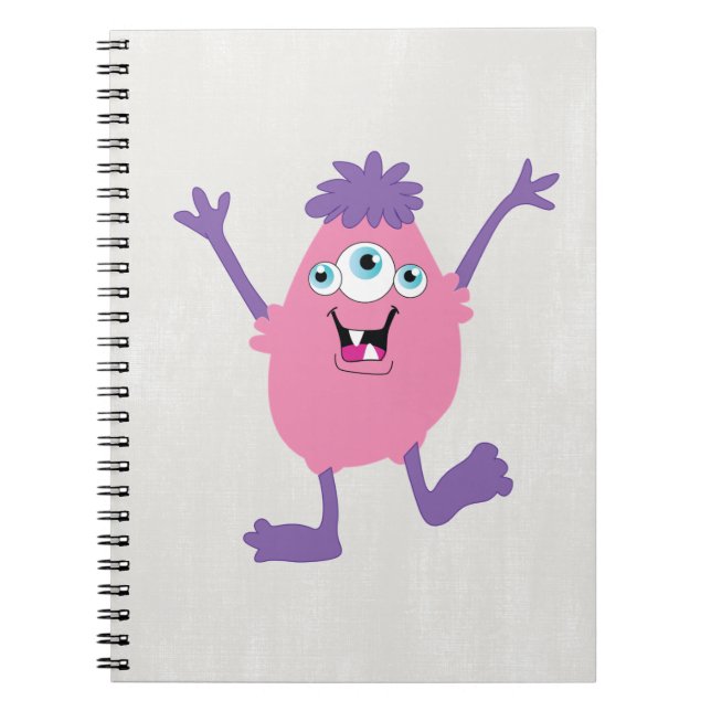 Colourful Fun Abstract Pattern Kids Monsters Notebook (Front)