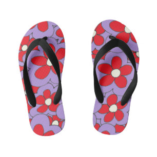 Colourful Fun Bright Flower Design Kid's Thongs