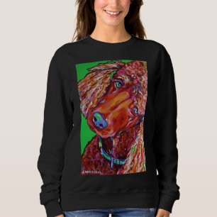 Colourful Fun Brown Poodle J Whitsell Art Long Sweatshirt