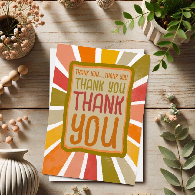 Colourful Fun Cheerful Thank you Simple Yellow Card (Creator Uploaded)