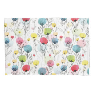 Colourful, fun, circular design elements pillowcase